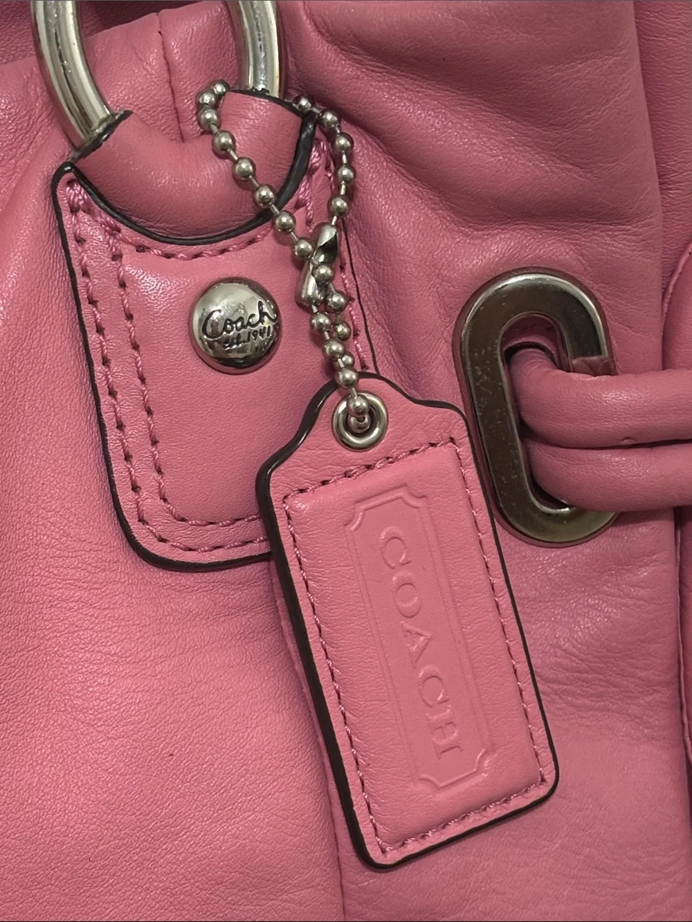 Coach Pink Leather Shoulder Bag